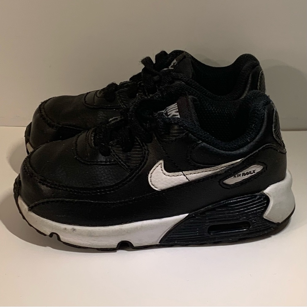 🖤 NIKE AIR MAX 90 BLACK WHITE TODDLER SNEAKERS SIZE 8C RUNNING SHOES 🖤 - Picture 2 of 6